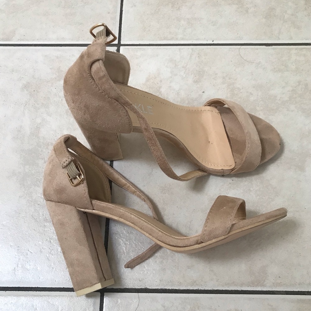Nude Block Heels